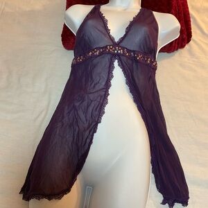 Dreamgirl Deep Purple Lace Nightie No Size